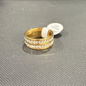 Sandler Gold Ring with Silver Sparkle